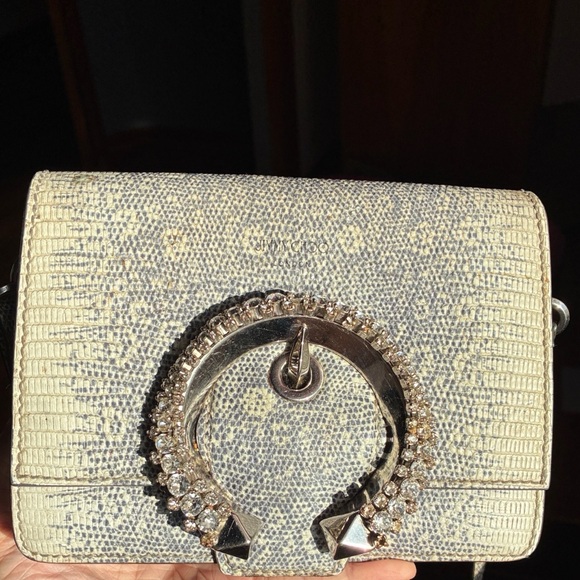 Jimmy Choo Madeline Swarovski crossbody in lizard print - Picture 6 of 9